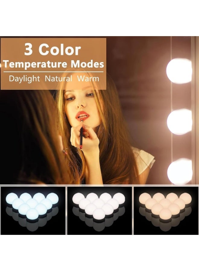 Forest Home 14 LED Hollywood Vanity Mirror Lights, Dimmable Makeup Mirror Light with 3 Color Temperatures, USB Powered Bathroom and Dressing Table Lighting with Remote Control, Perfect Gift for Women (White) - Image 3